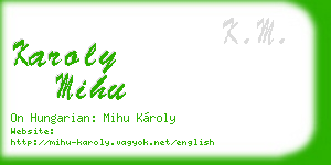 karoly mihu business card